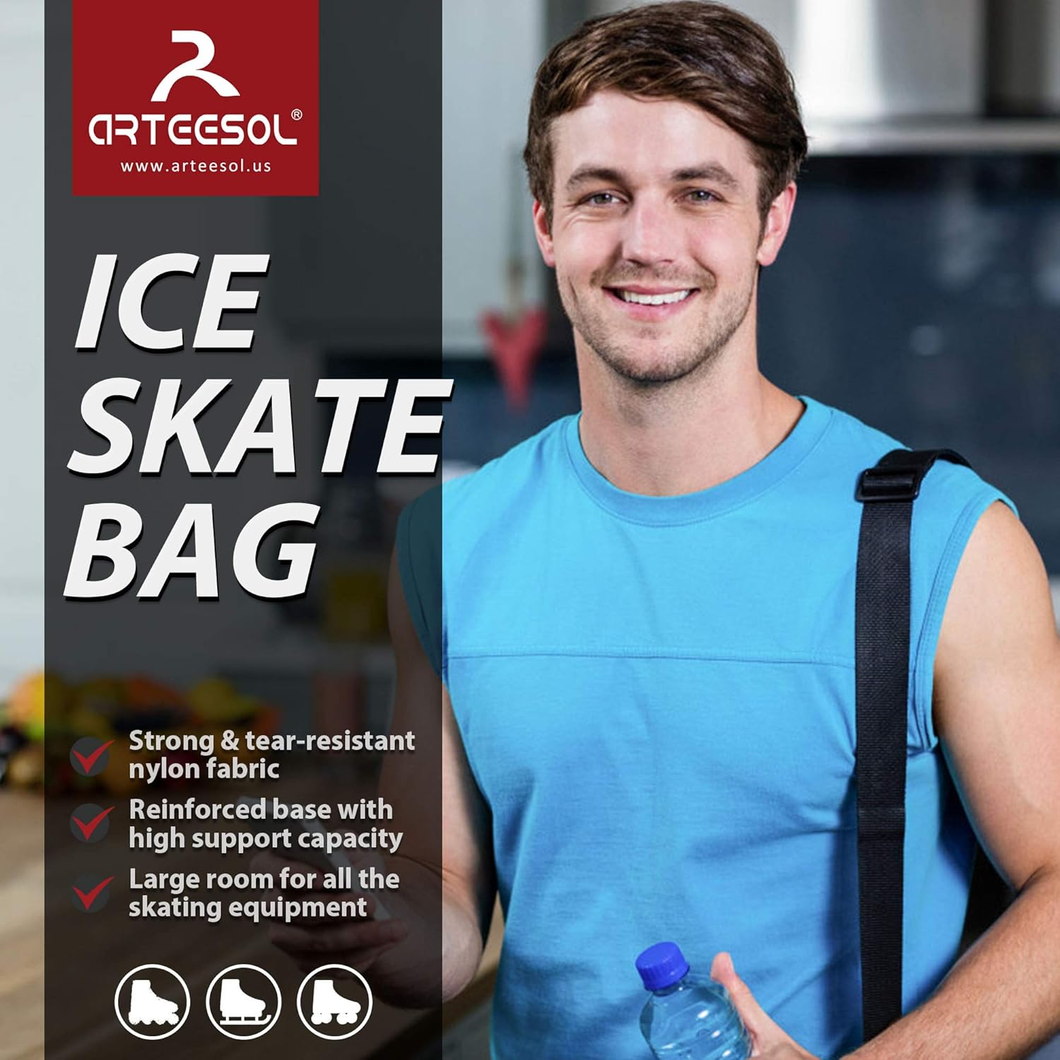 Detalle 2 de Blackace arteesol Bolsa Patines 42x37x15 cm