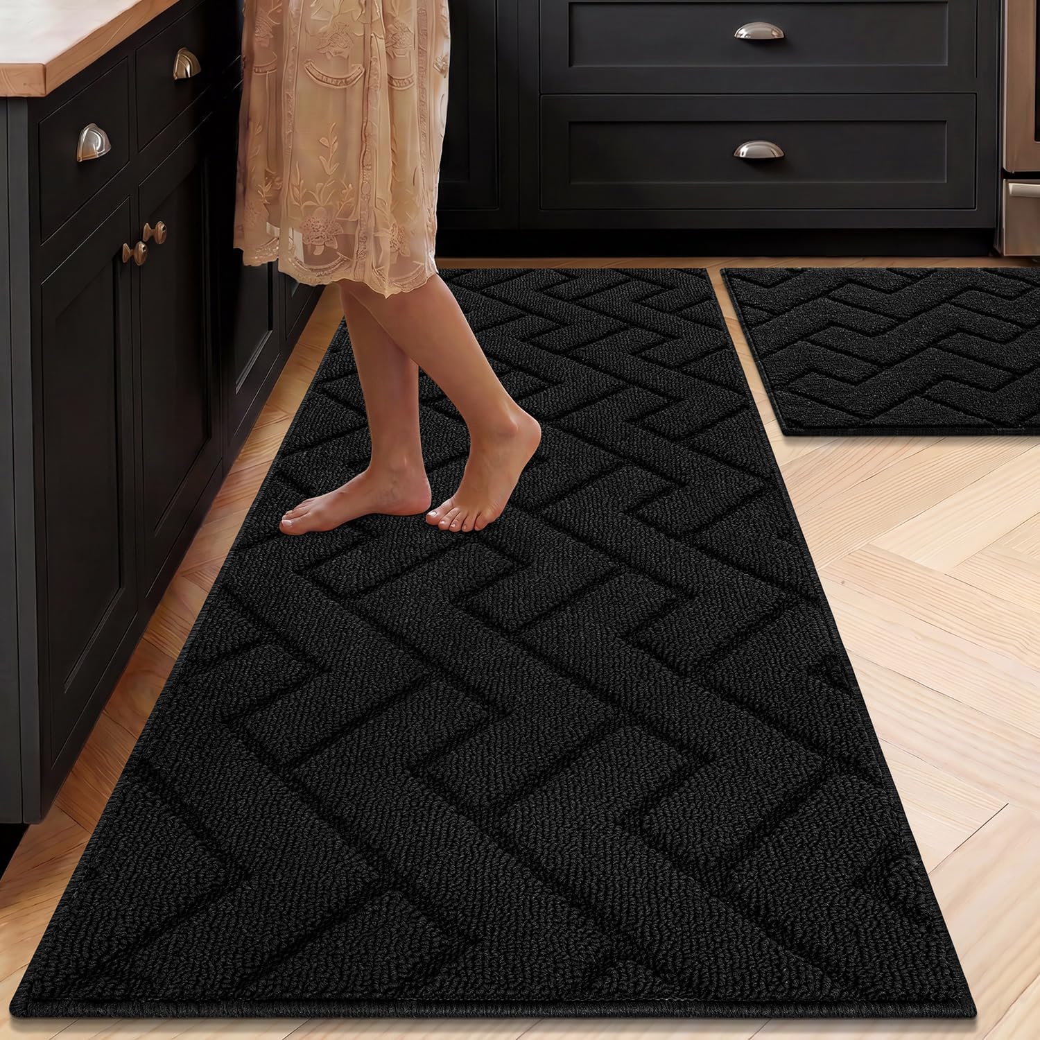 Detalle de hicorfe Kitchen Runner Rugs and Mats Sets, 2 Pieces