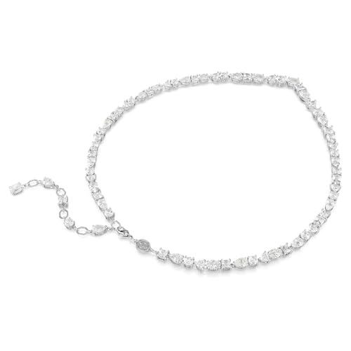 Detalle 2 de Conjunto Mesmera de Swarovski: collar y pendientes en blanco con baño de rodio (tallas mixtas)