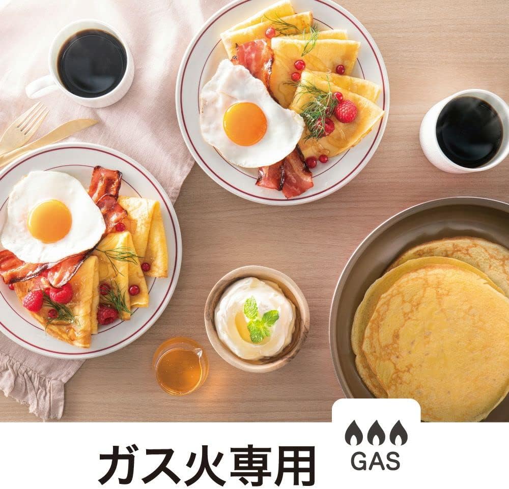 Detalle de ドウシシャ エバークック 26cmフライパン ガス火専用・軽量・ネイビー