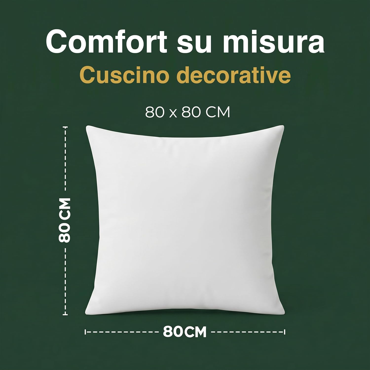 Detalle de Utopia Bedding Set di 2 Cuscini Decorativi Quadrati 80x80 cm, Imbottitura Morbida, Bianco