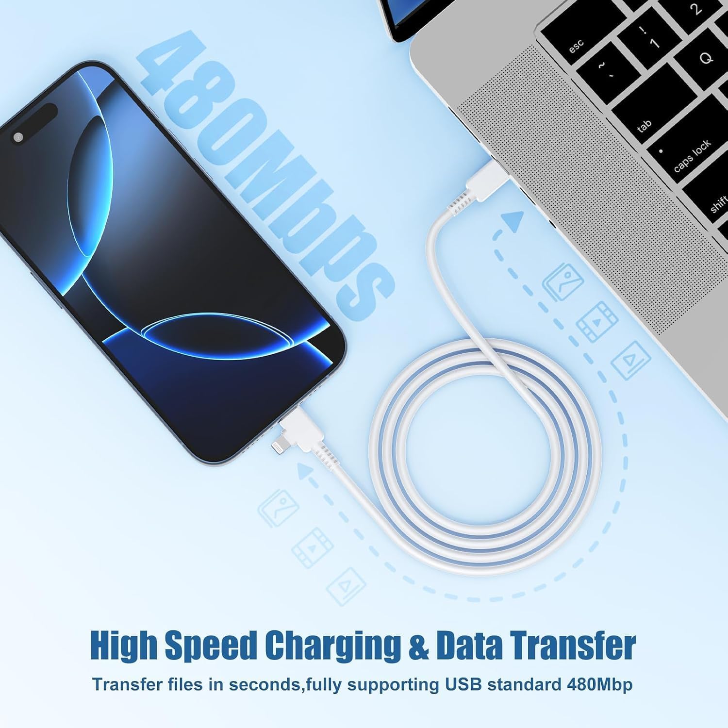 Thumbnail 2 de 2 in 1 USB C to Lightning 10ft