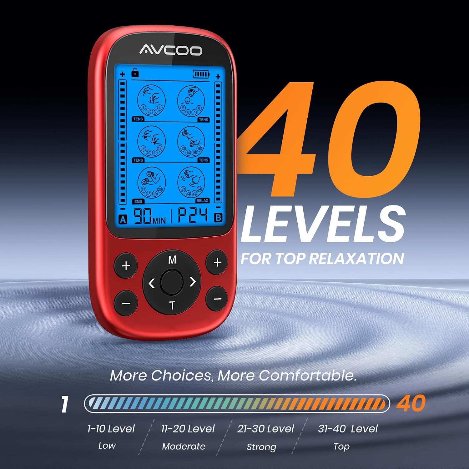 Detalle 2 de AVCOO Dual Channel TENS Unit, 24 Modes