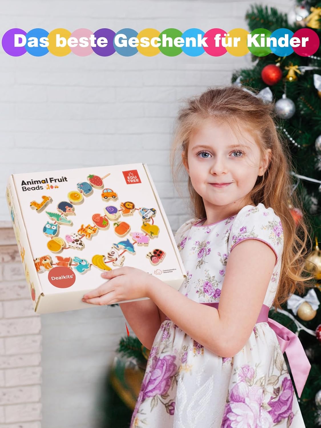 Thumbnail 6 de DealKits Fädelspiel ab 2 Jahren – Montessori Lernspielzeug aus Holz, 42 Perlen inkl. 4 Themenwelten