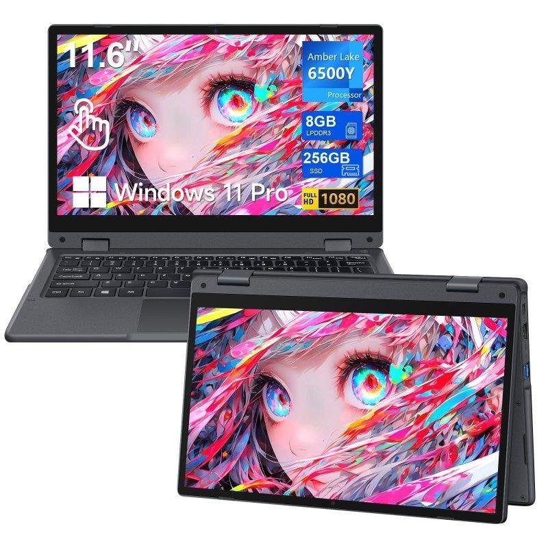 Detalle de Portátil Micrear 11,6" Intel Core 6500Y, 8GB/256GB SSD, Windows 11 Pro — convertible 2 en 1