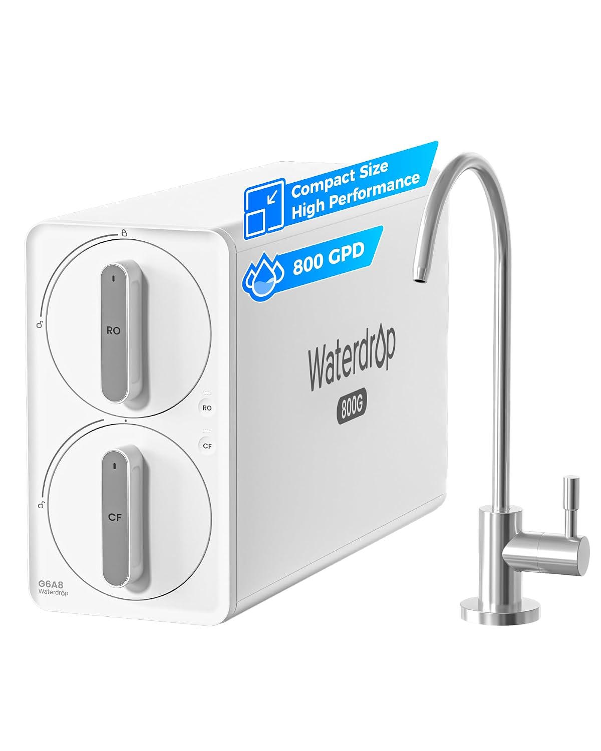 Detalle de Waterdrop G6A8 Tankless Reverse Osmosis System, 8-Stage, 800 GPD