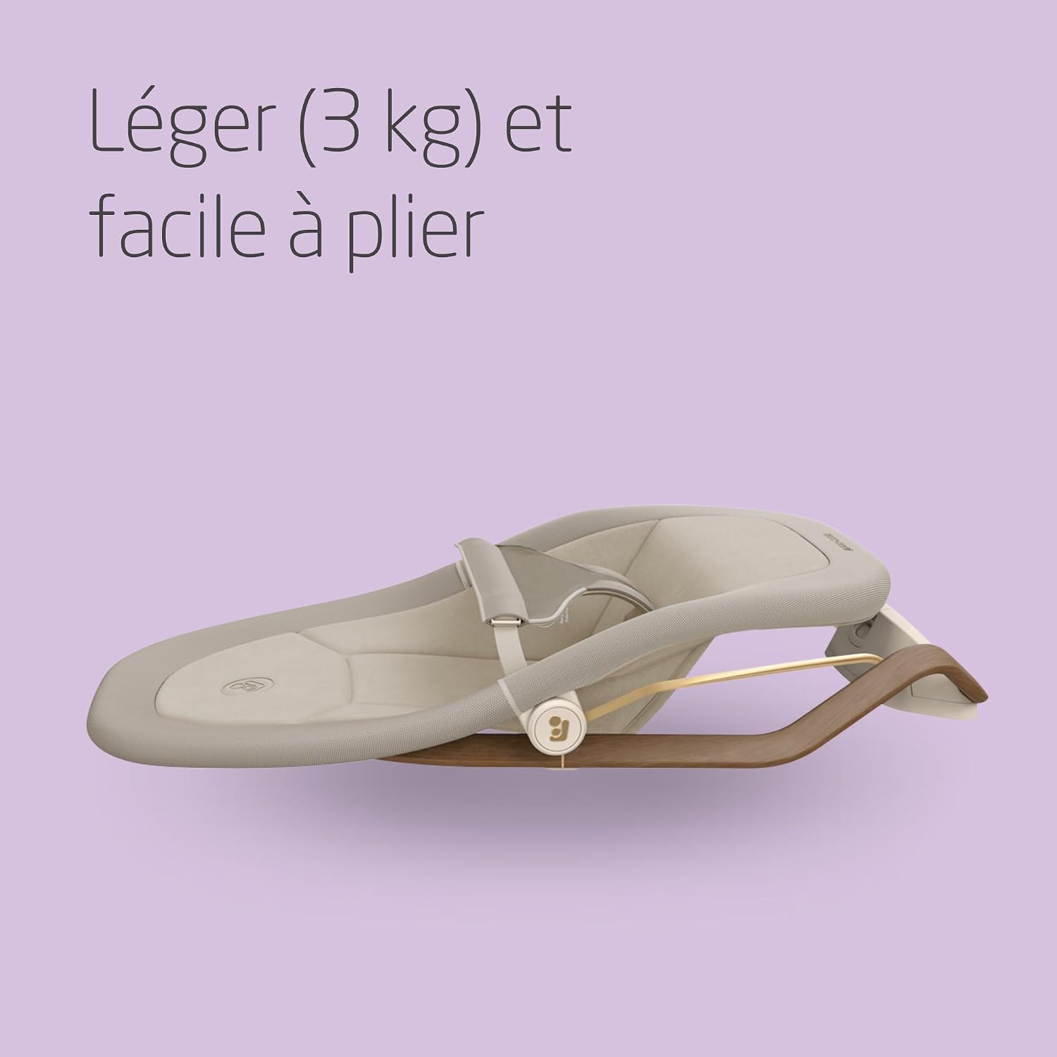 Detalle de Maxi-Cosi Dove Transat Bébé 0–3 ans, balancement naturel, tissu Eco Care recyclé, Beige Élegant