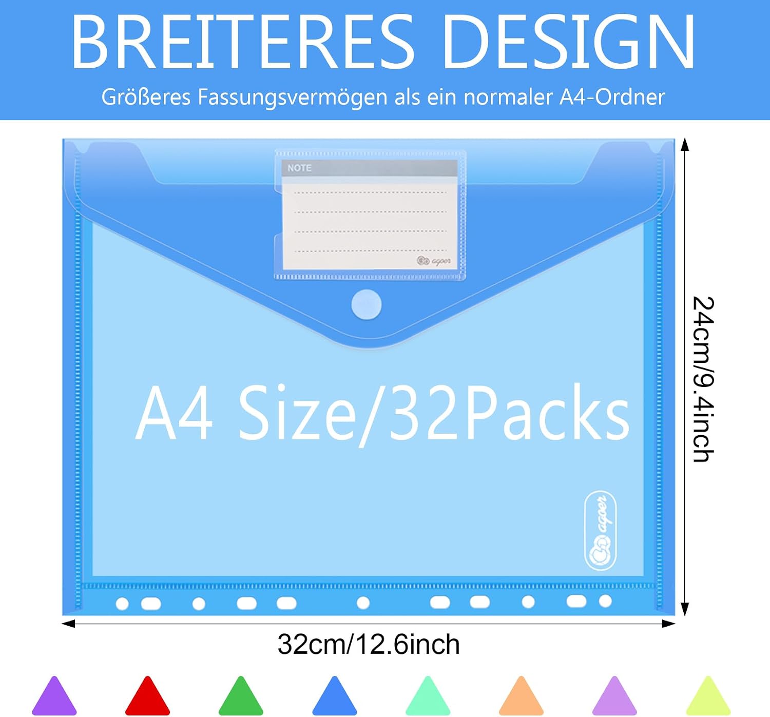 Detalle 2 de Agoer A4 Wallets Wide 32Pcs