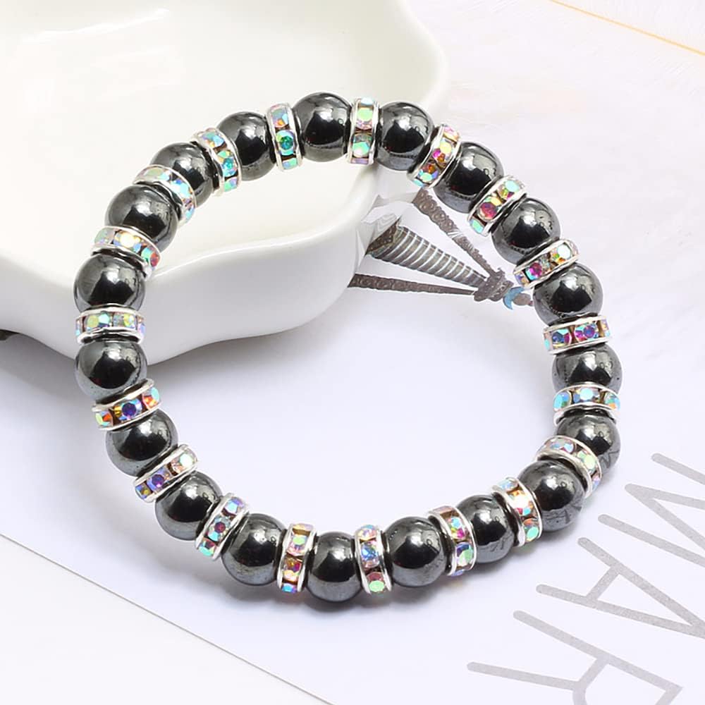 Thumbnail 2 de Apocalyptic-K Magnetic Hematite Bracelet – 6/8/10mm with Zirconia Rhinestones