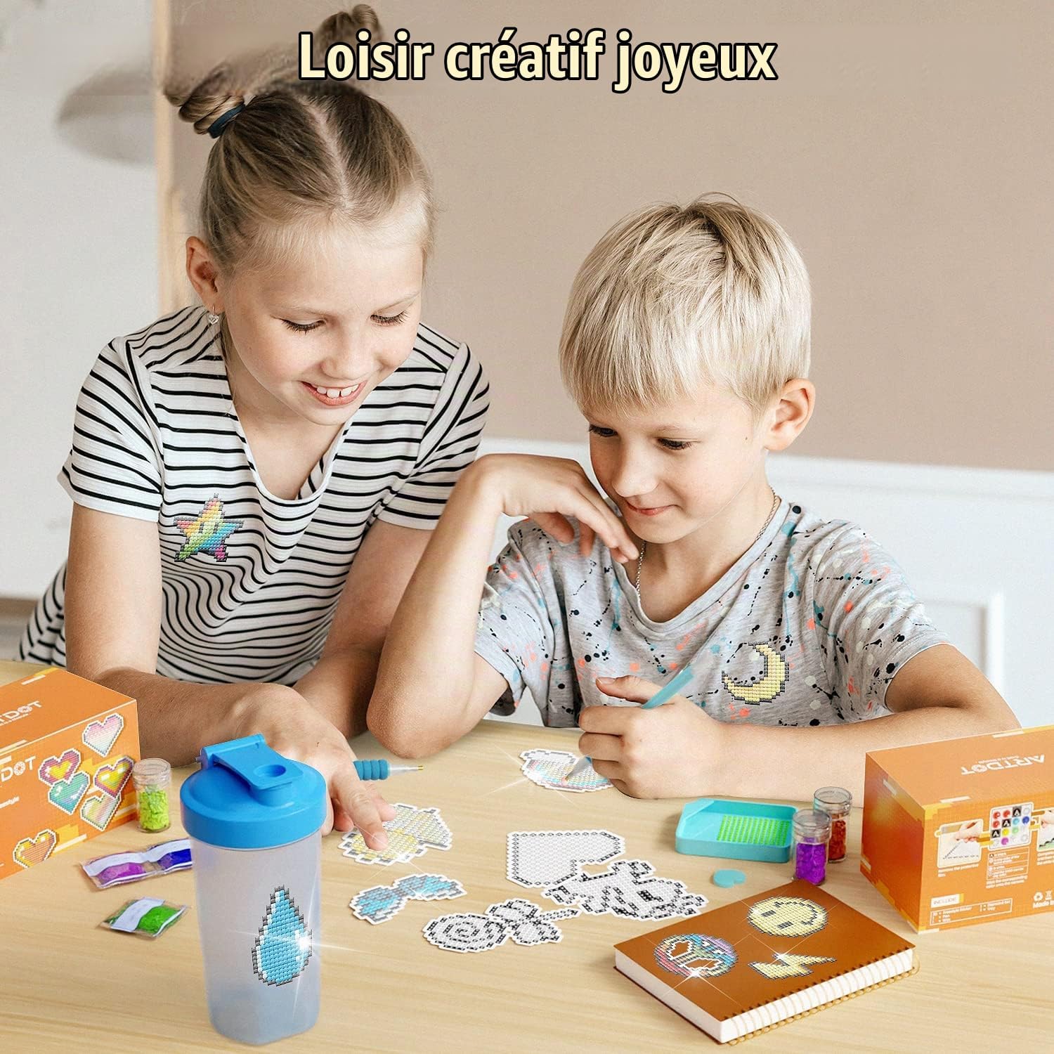 Detalle 1 de ARTDOT AD-DPK-FDS38 diamond painting-stickerset voor kinderen, 38 stuks