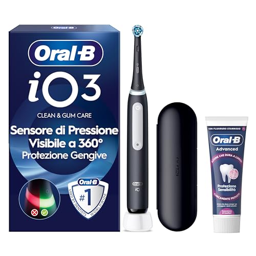 Detalle de Oral-B iO 3 Spazzolino Elettrico Nero con 1 Testina, Custodia e Dentifricio