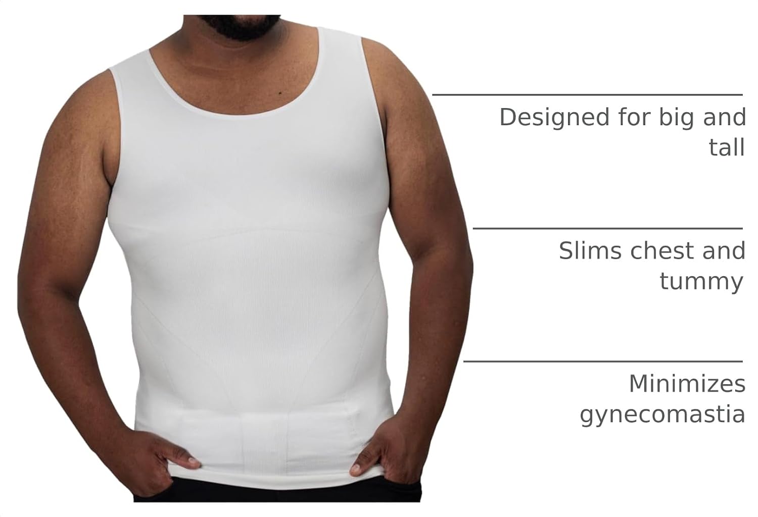 Thumbnail 3 de QORE LOGIQ Gynecomastia Compression Shirts for Men — Slimming Tank Top for Big & Tall builds