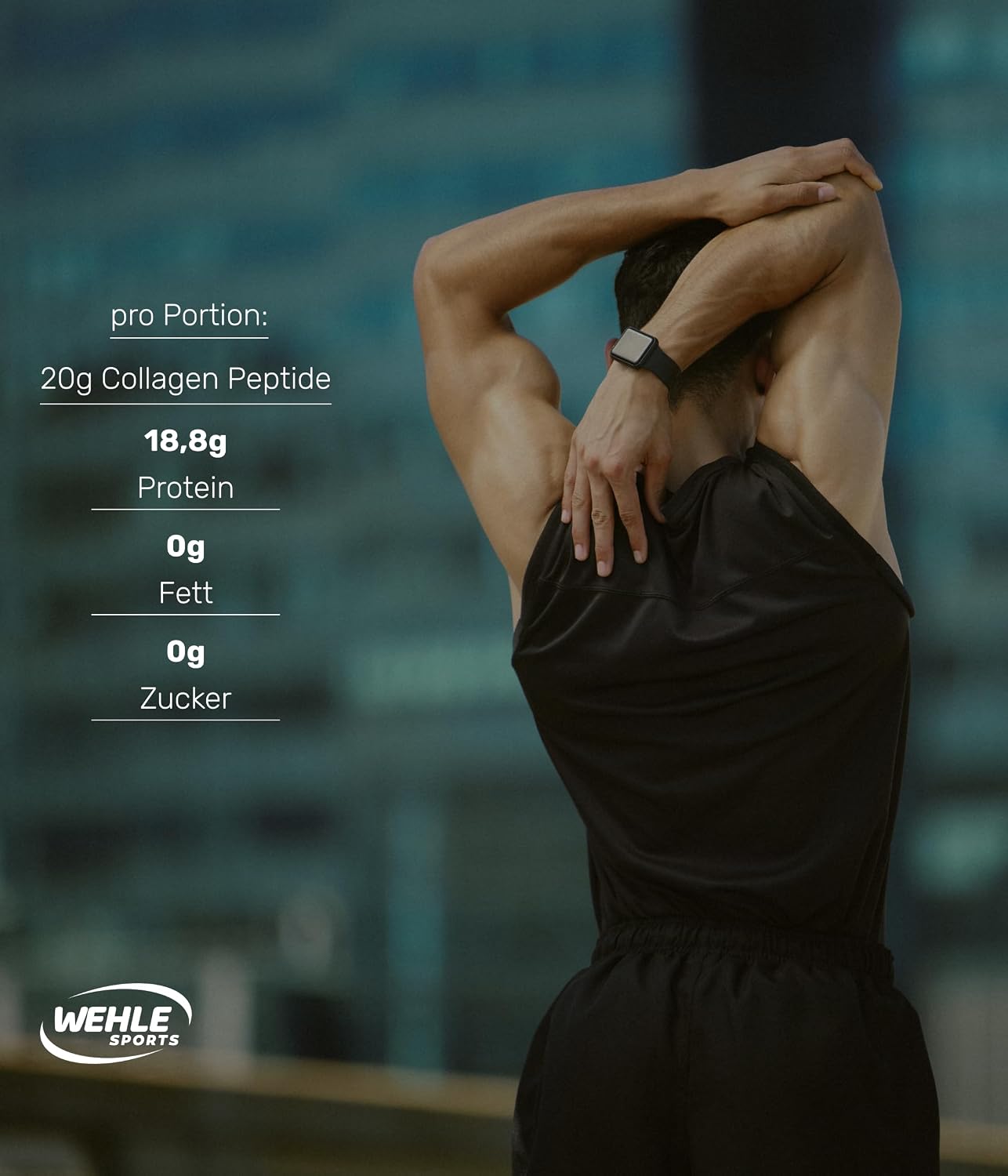 Detalle 2 de Wehle Sports Collagen Pulver 1 kg – Kollagenpeptide Typ I, II & III, geschmacksneutral