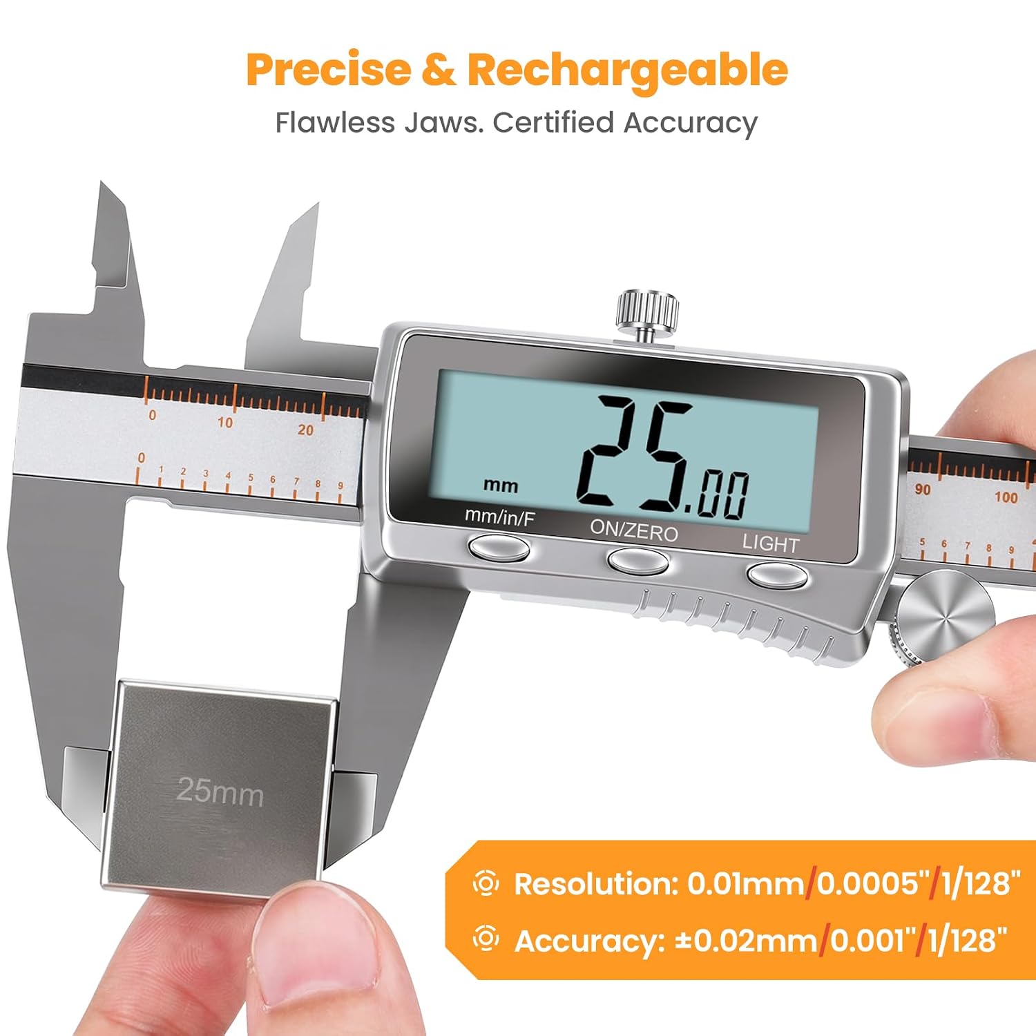 Detalle 2 de HARDELL Rechargeable-150MM Digital Caliper, 6-Inch Metal, USB-C, Backlit