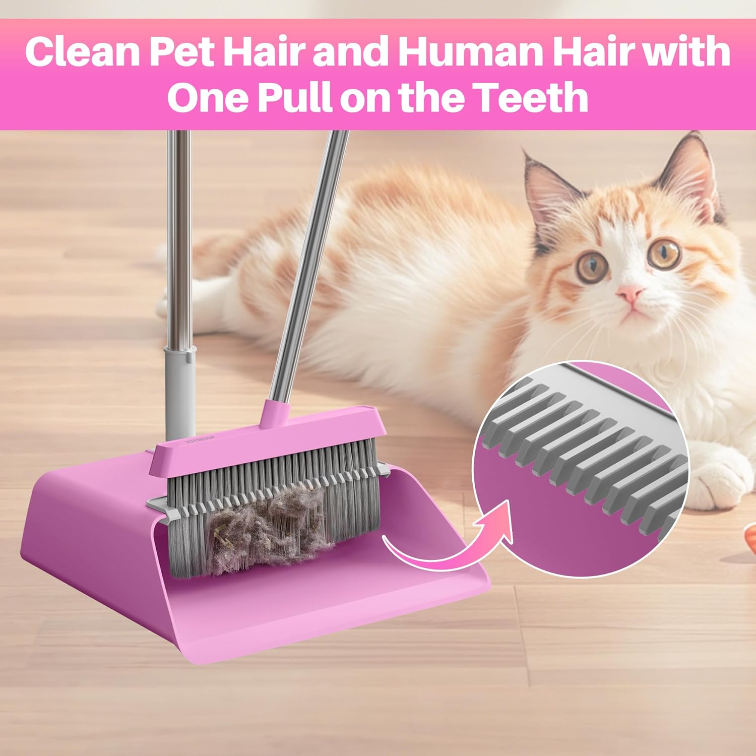 Thumbnail 5 de JOYMOOP Pink Broom and Dustpan Set