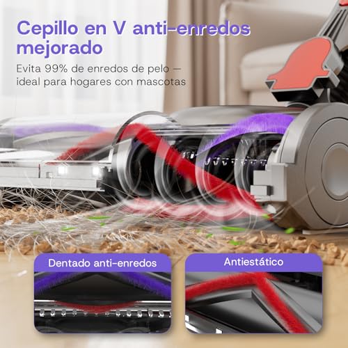Thumbnail 6 de Aodebiao V16 aspiradora sin cable 55KPa (600W) con pantalla LED táctil y modo AUTO