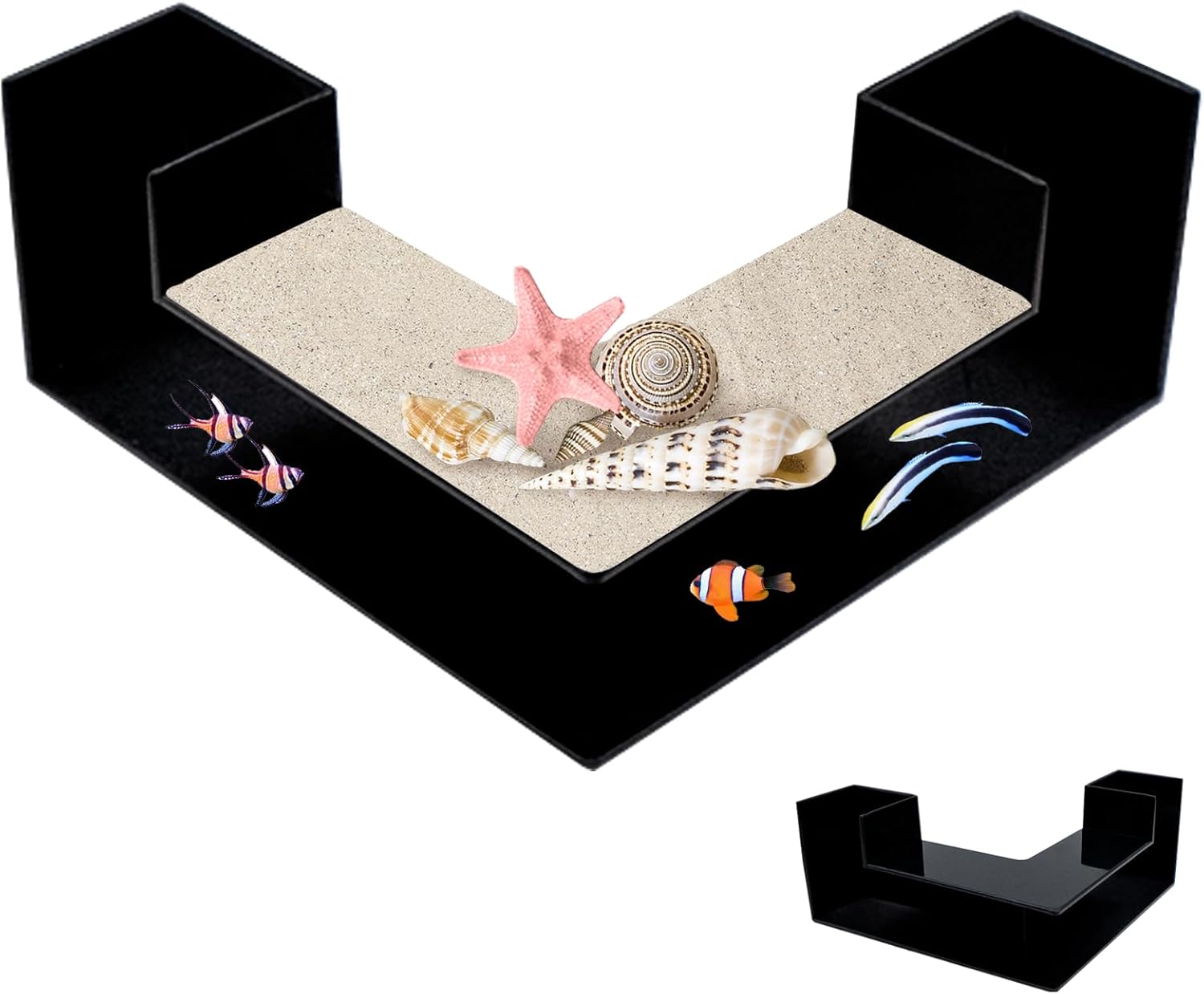 Mudoulu Aquarium Tunnel Decoration: Corner ABS Hideout for Shrimp, Betta and Crayfish