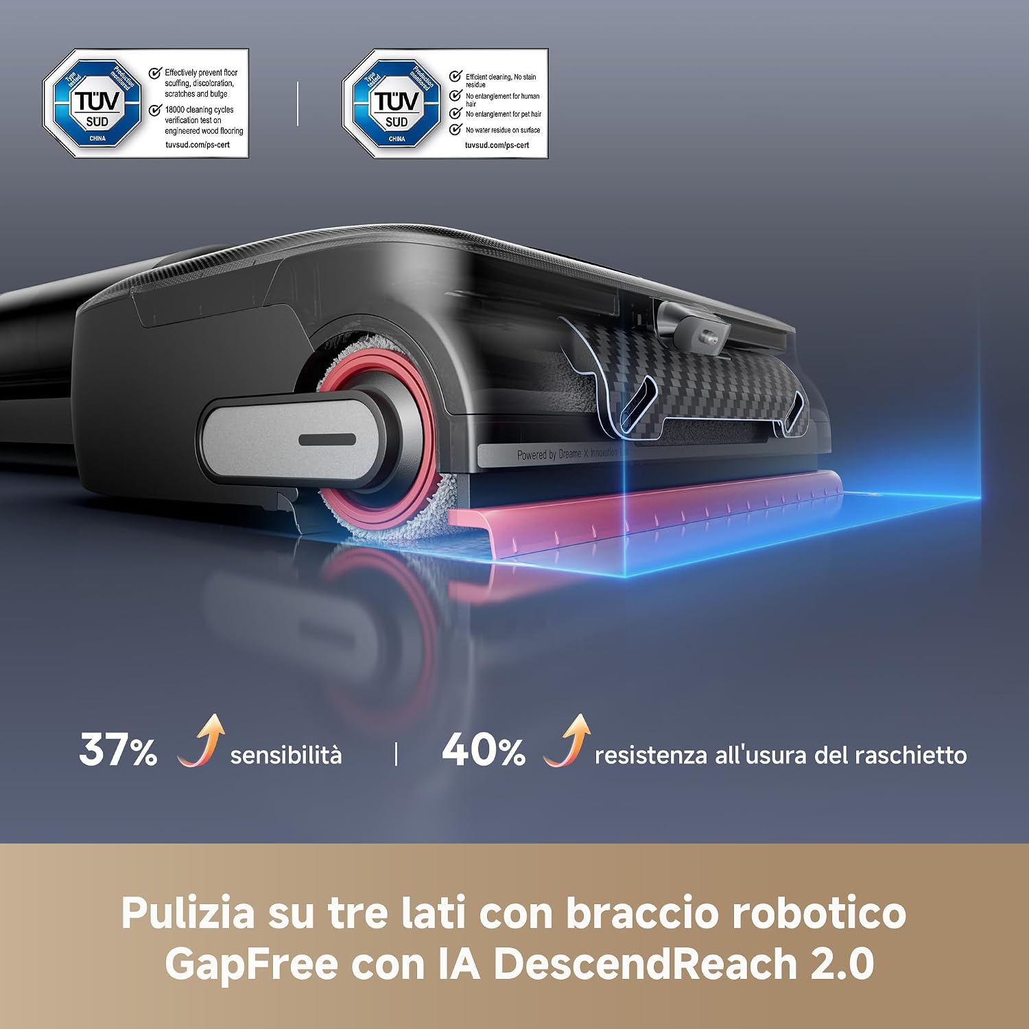 Detalle de DREAME H15 Pro FoamWash aspirapolvere lavapavimenti 500 ml