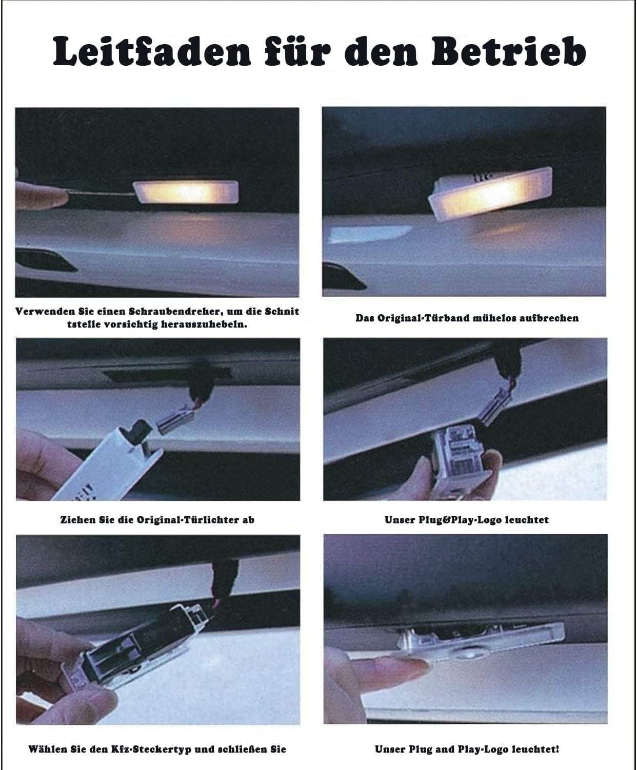 Detalle 2 de Krewua 2er-Set Türlichter mit HD-LED-Projektion „Welcome Lights“ für austauschbare BMW-Modelle