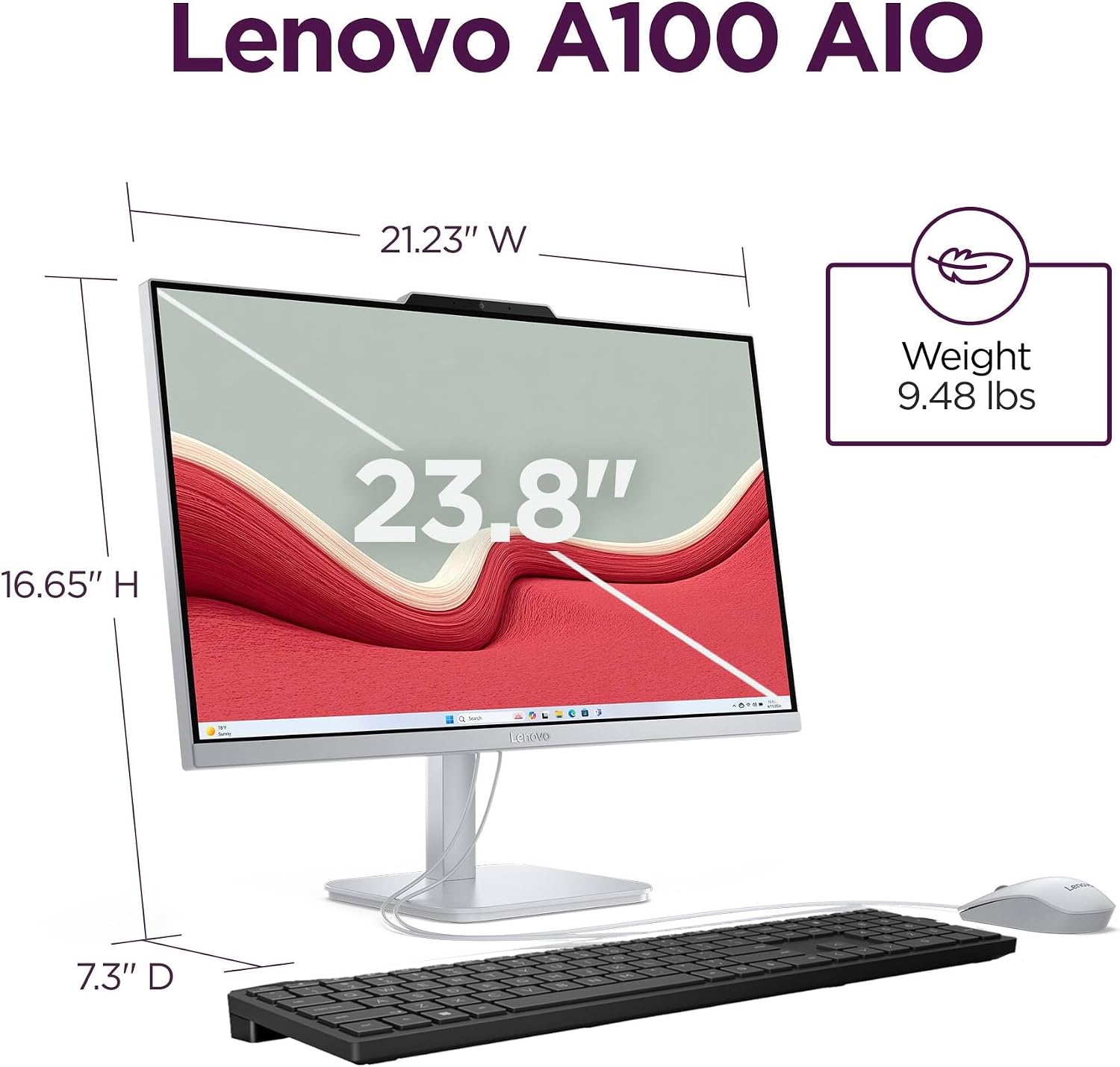 Detalle 1 de Lenovo all-in-one desktop 23.8-inch