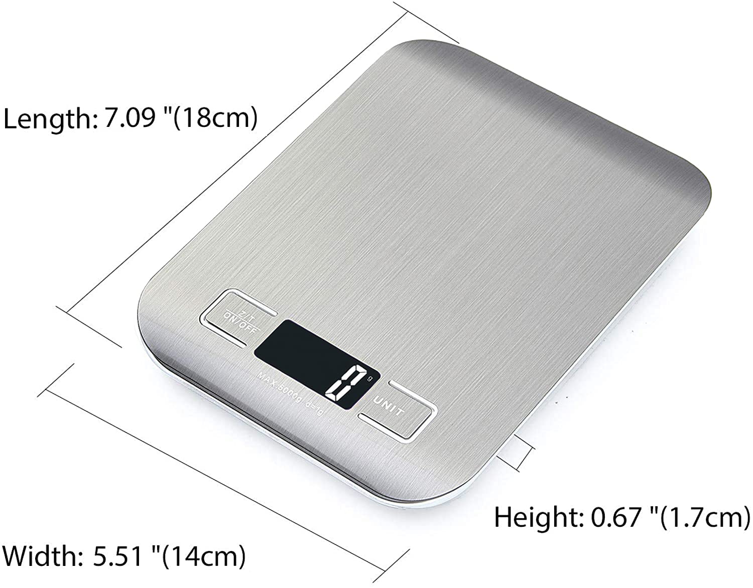 Thumbnail 4 de HomeFashion Digitale Küchenwaage bis 5 kg mit 1 g Schritt – Edelstahlplattform & LED-Display