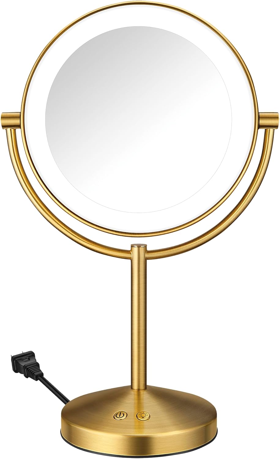 Detalle de Conair Lighted Makeup Mirror with 1X/10X Magnification and Brushed Brass Finish