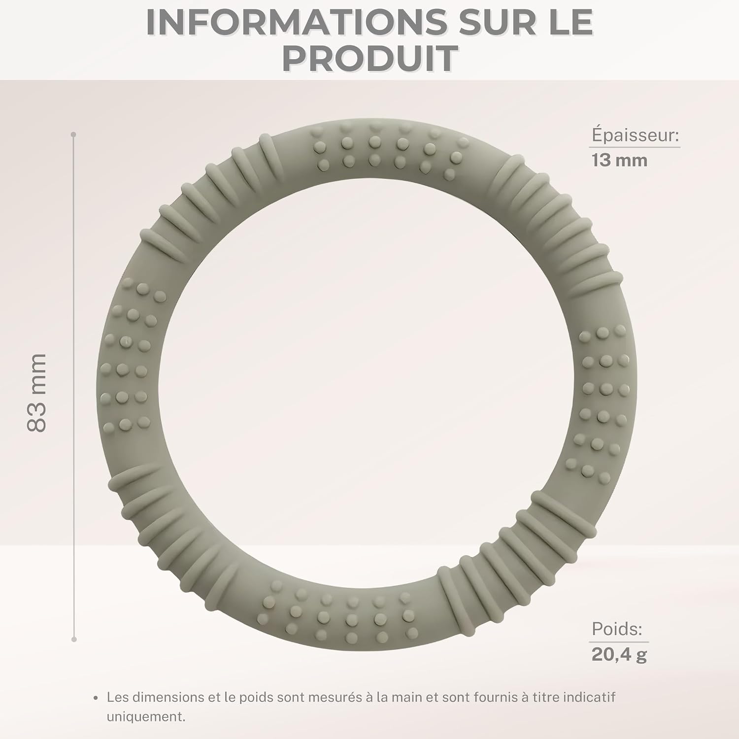 Detalle 2 de Anneau de dentition bébé silicone lot de 3