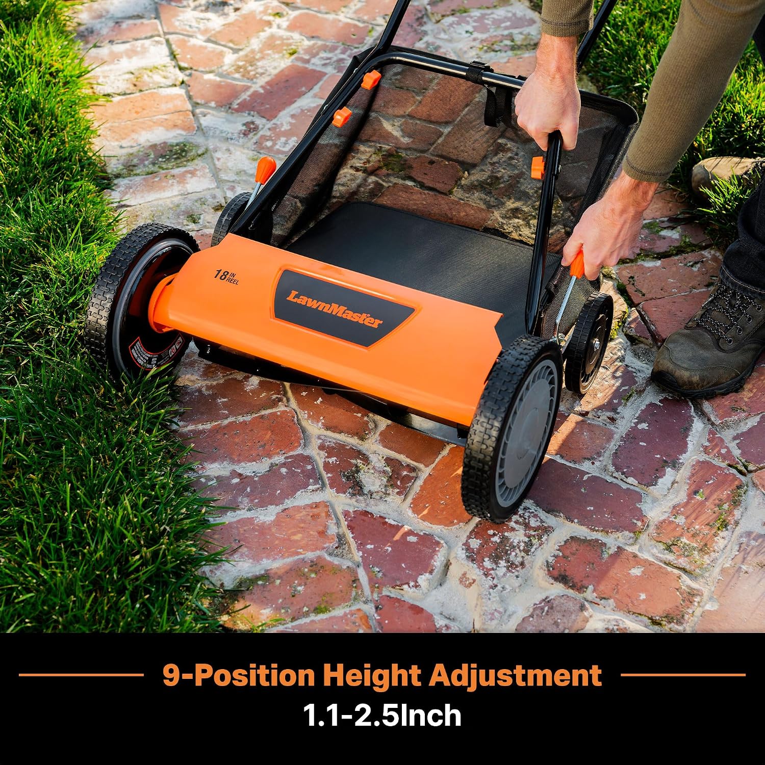 Thumbnail 3 de LawnMaster LMRM1801.01 Push Reel Lawn Mower, 18-Inch, 5-Blade
