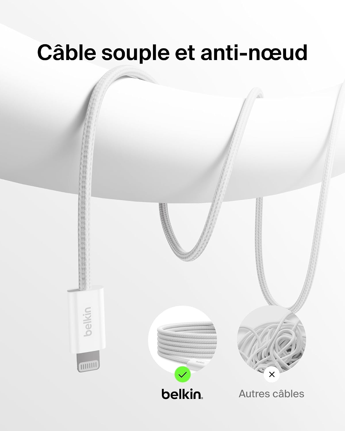 Detalle 2 de Belkin BoostCharge Câble Lightning 1,5 m