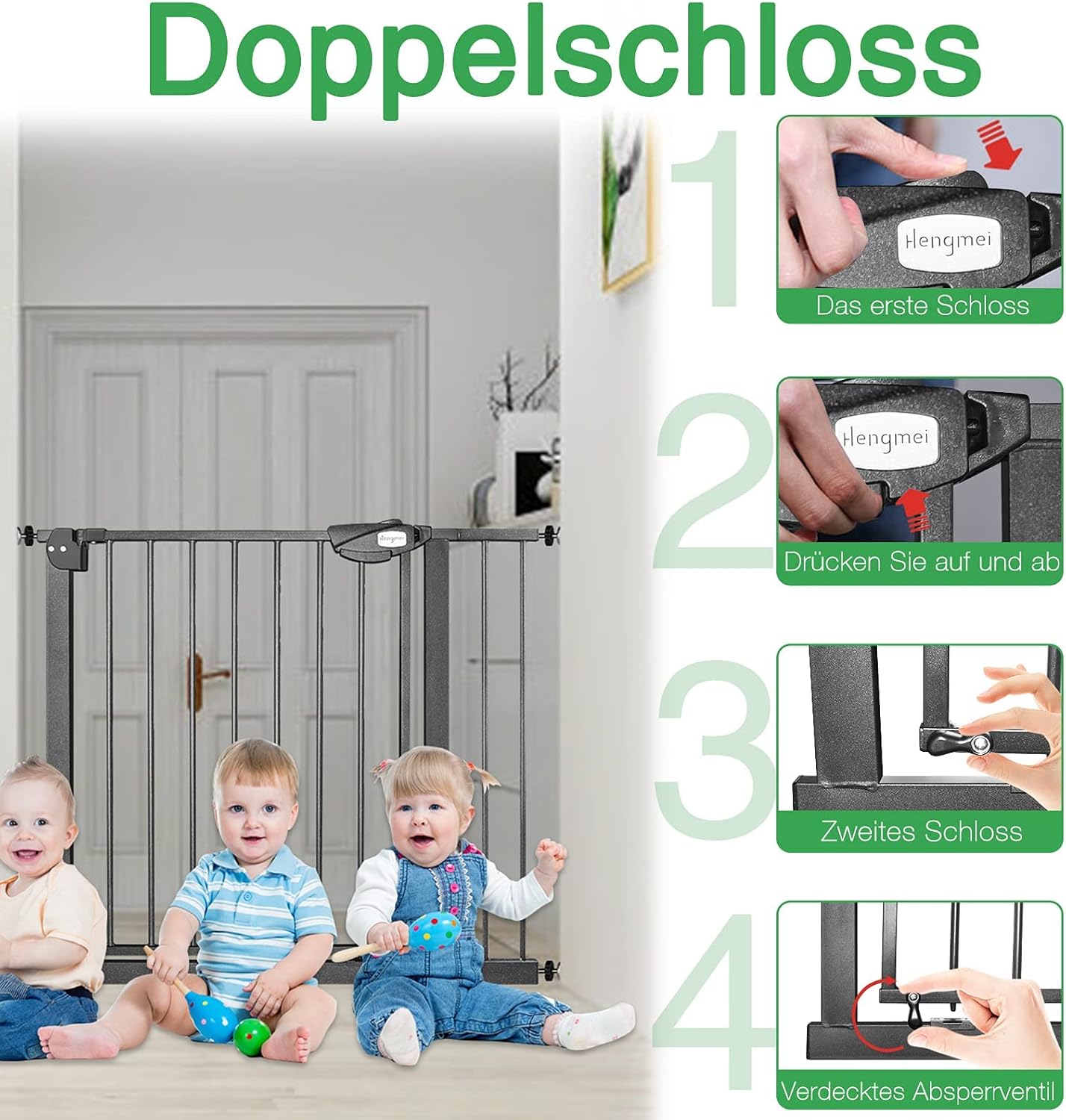 Detalle de YRHome Türschutzgitter 75-85 cm 🔒