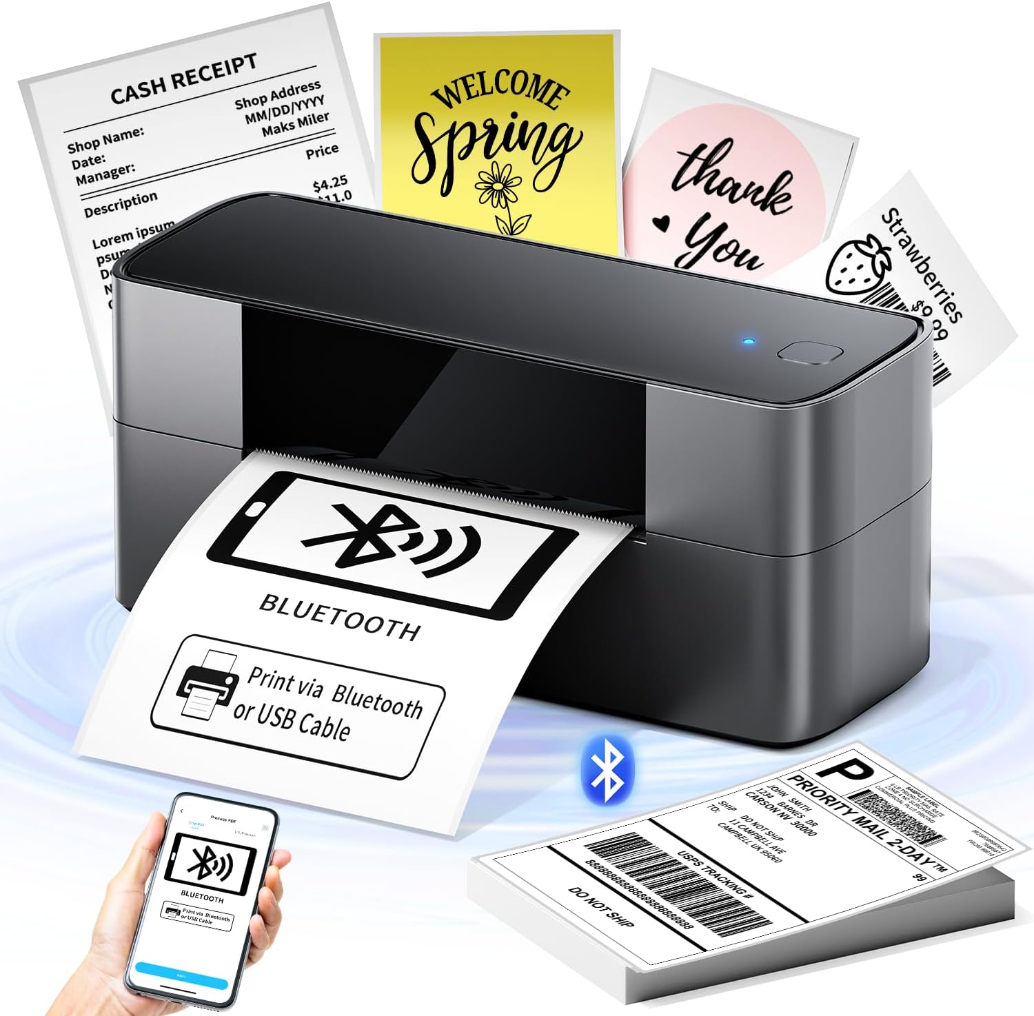 Detalle de WCZ Bluetooth Thermal Shipping Label Printer 4x6