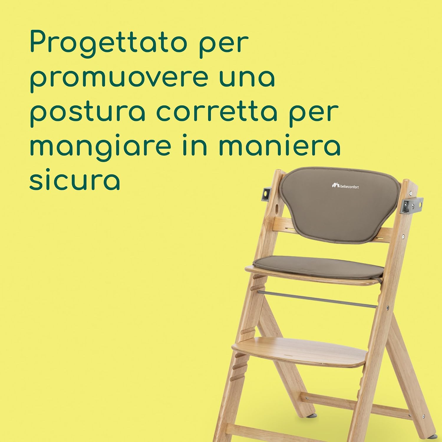 Thumbnail 3 de Bebeconfort Timba 2 con Cuscino: Seggiolone Evolutivo in Legno con Vassoio Rimovibile