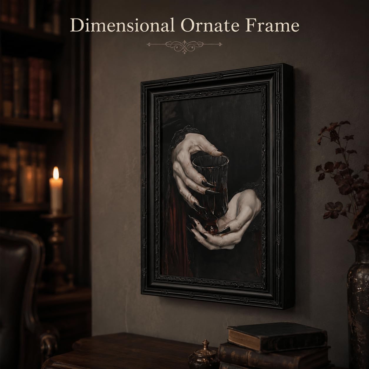 Detalle de Black Framed Gothic Wall Art, 12x16 Inch