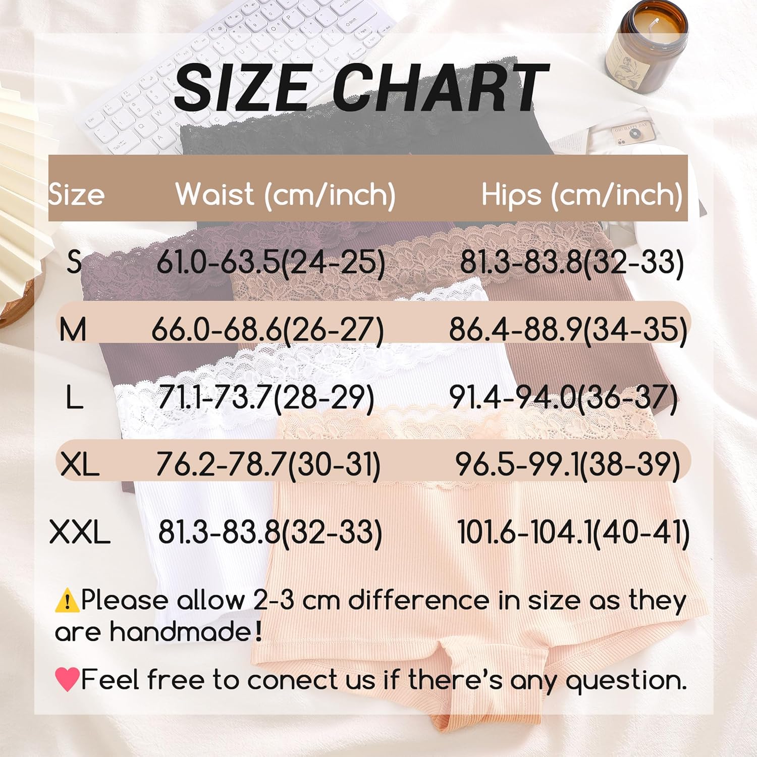 Thumbnail 6 de READY TO LOVE Boxer femme coton shorty culotte dentelle (lot de 5) pour sous-vêtements