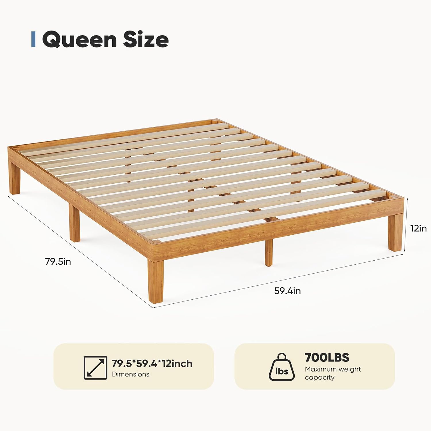 Detalle 2 de OLIXIS Queen Platform Bed Frame