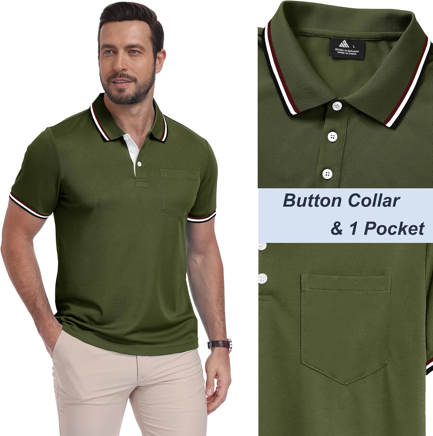 Thumbnail 3 de ZITY Polo Uomo Maniche Corte Pacco da 5: polo leggera, traspirante e versatile per sport e tempo libero