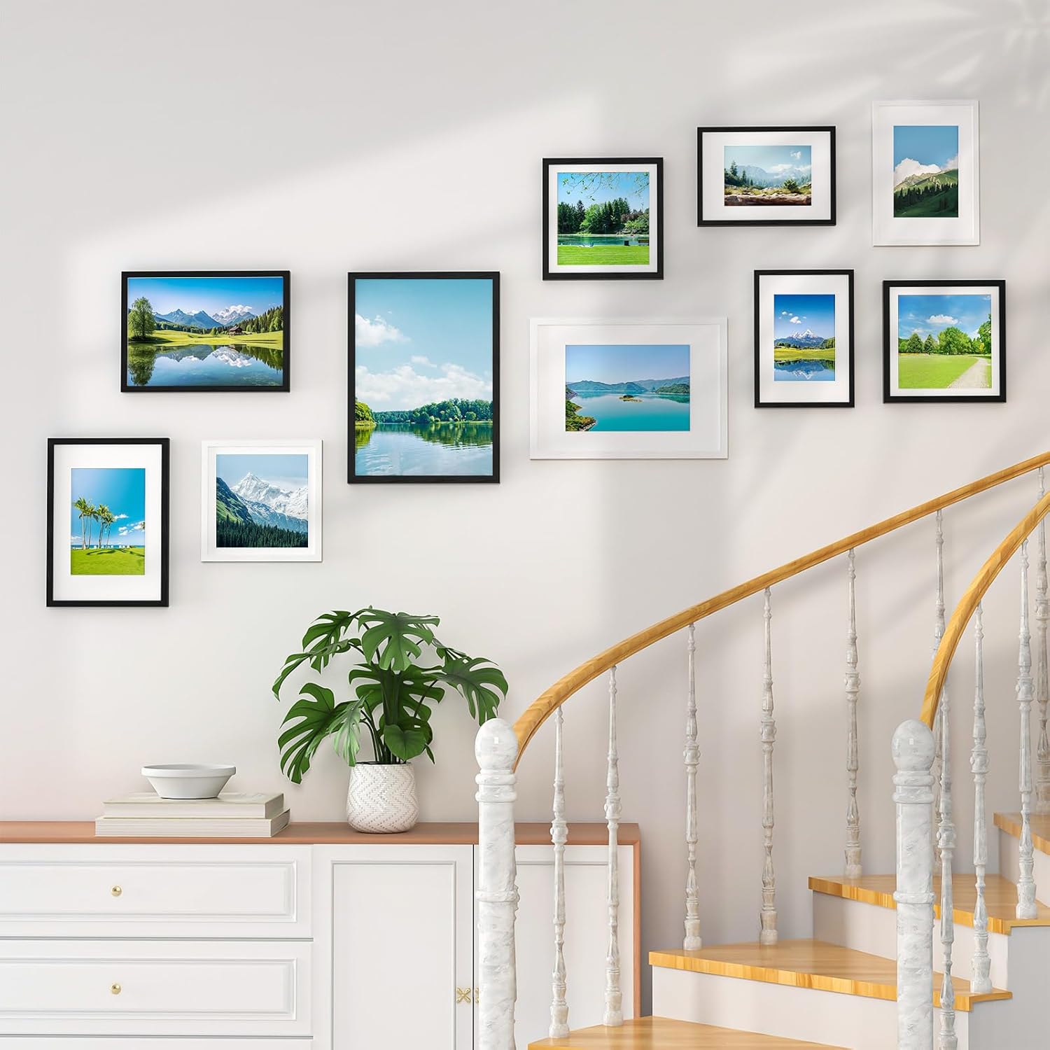 Thumbnail 4 de COMPOLICY 30x40 cm Bilderrahmen Schwarz – Holzrahmen mit Passepartout, Stand- und Wandbefestigung
