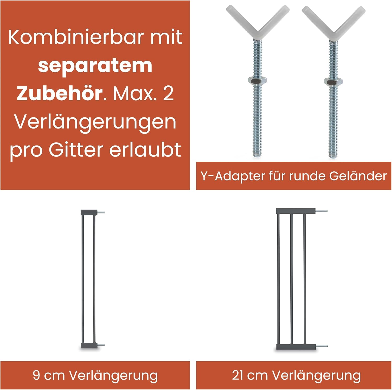 Detalle 2 de hauck Open N Stop 2 Dunkelgrau: Klemmi Gitter für Innen 75–80 cm Breite, 77 cm hoch
