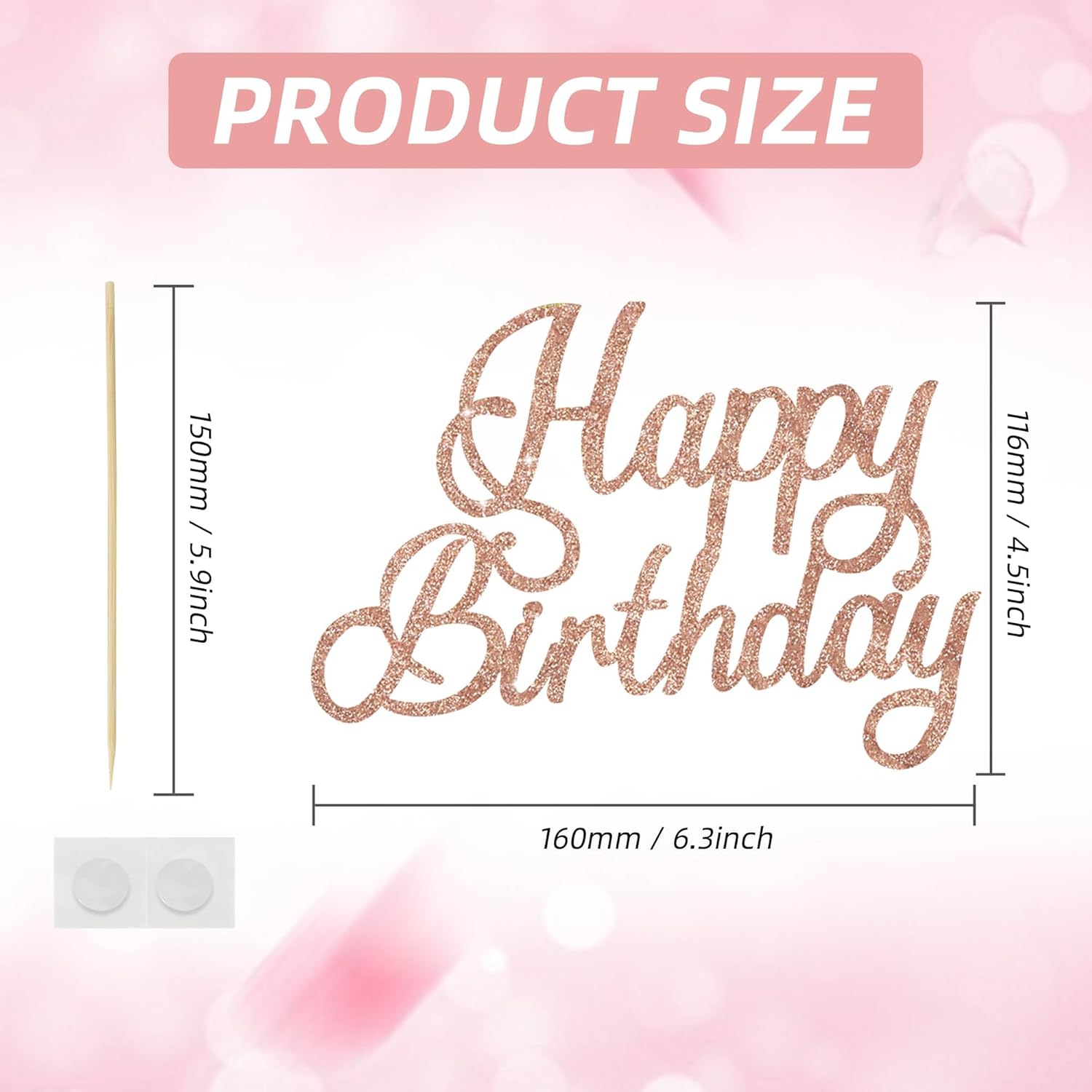 Thumbnail 1 de RIBBOOO Happy Birthday Cake Topper 1 pack 🎂