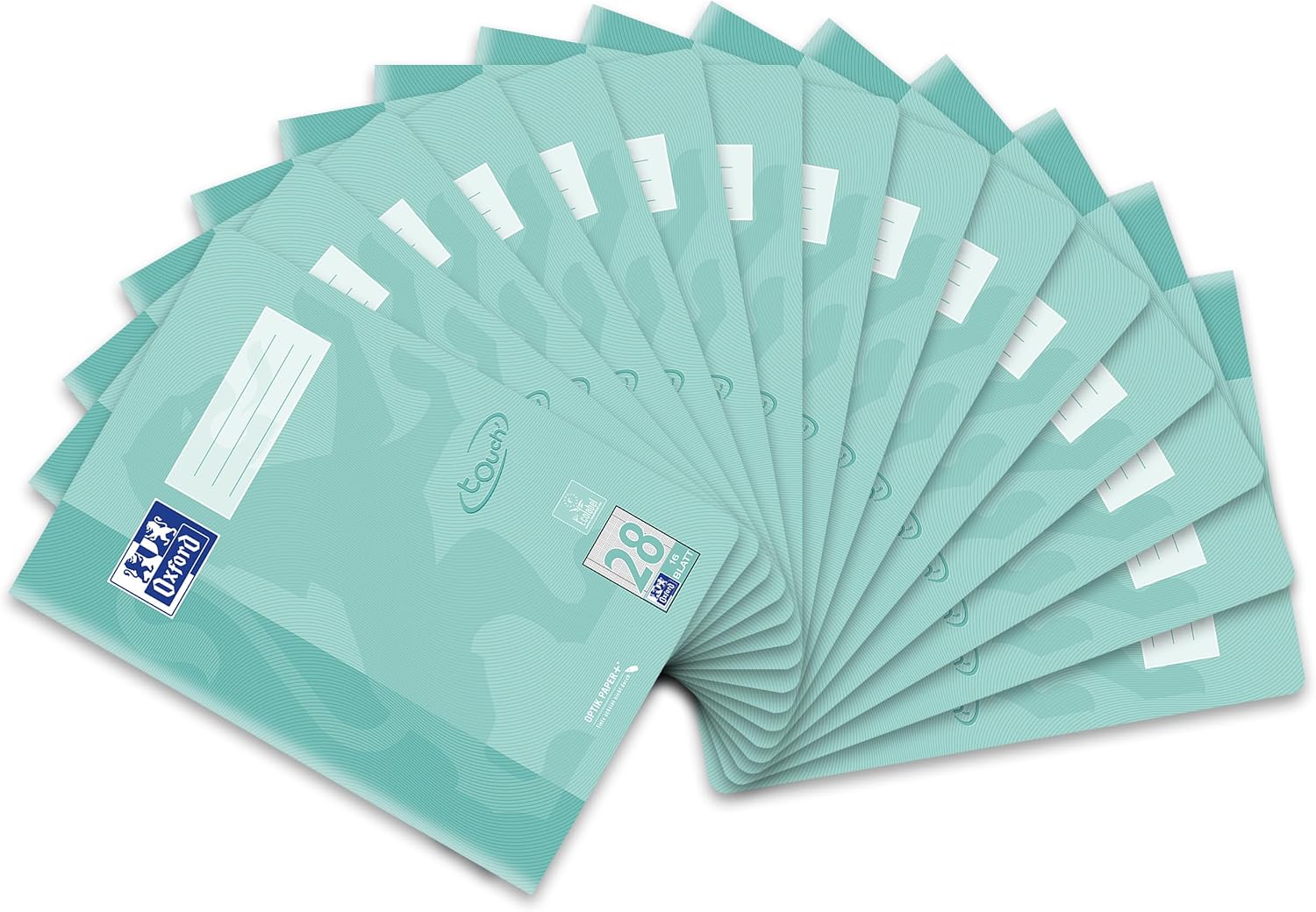 Detalle de Oxford Schulheft Touch A4, 16 Blatt, Lineatur 28, Kariert, pastellgrün – 15er Pack
