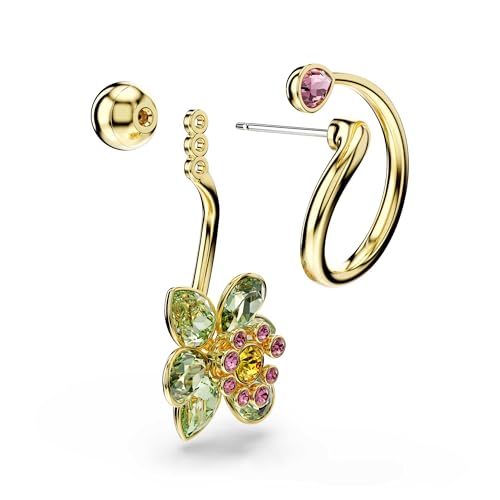 Thumbnail 3 de Swarovski Pendientes Idyllia: diseño asimétrico y florales removibles en baño tono oro