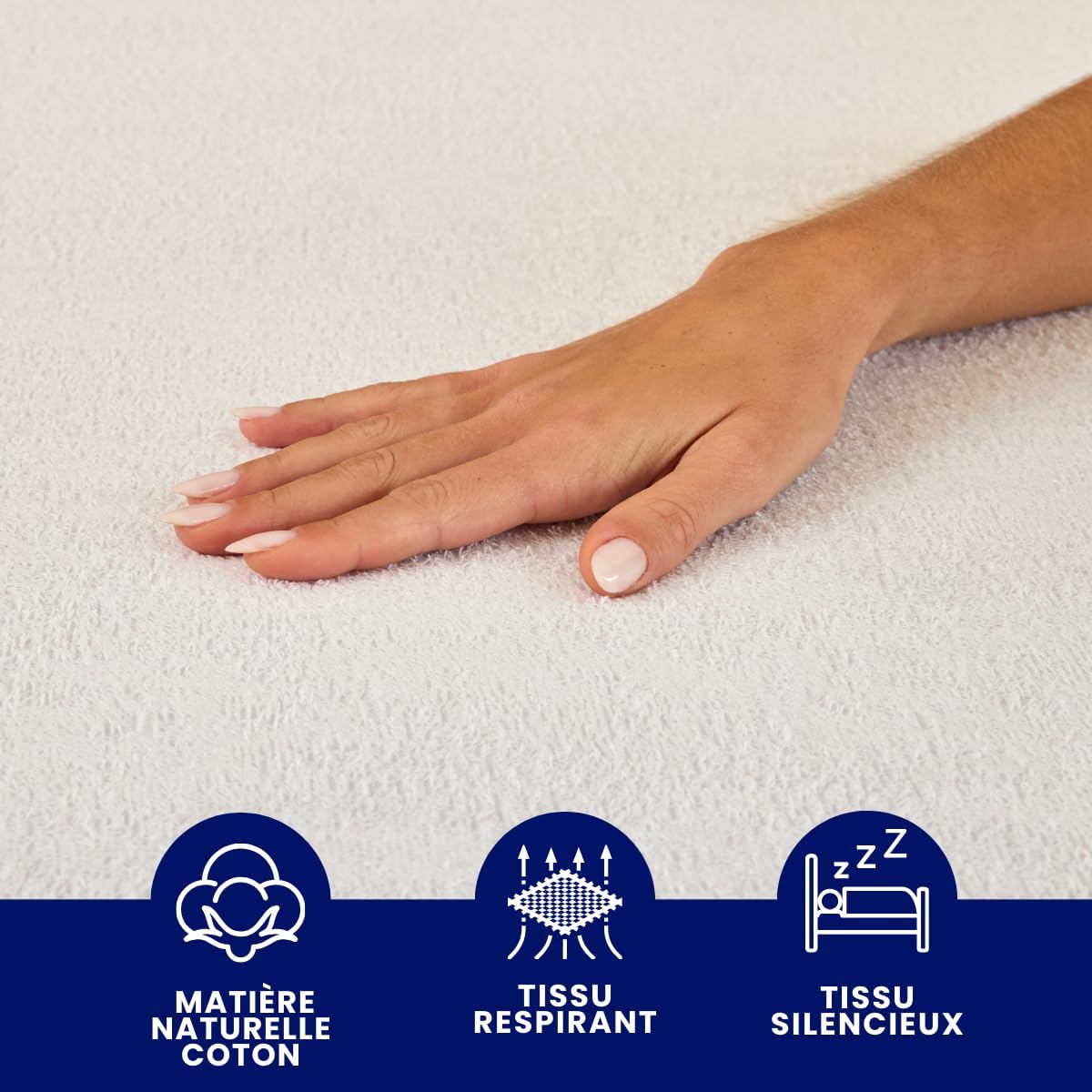 Detalle de Dreamway Protege Matelas 80x200 cm – Imperméable, Respirant et Silencieux (OEKO-TEX), avec coins élastiques