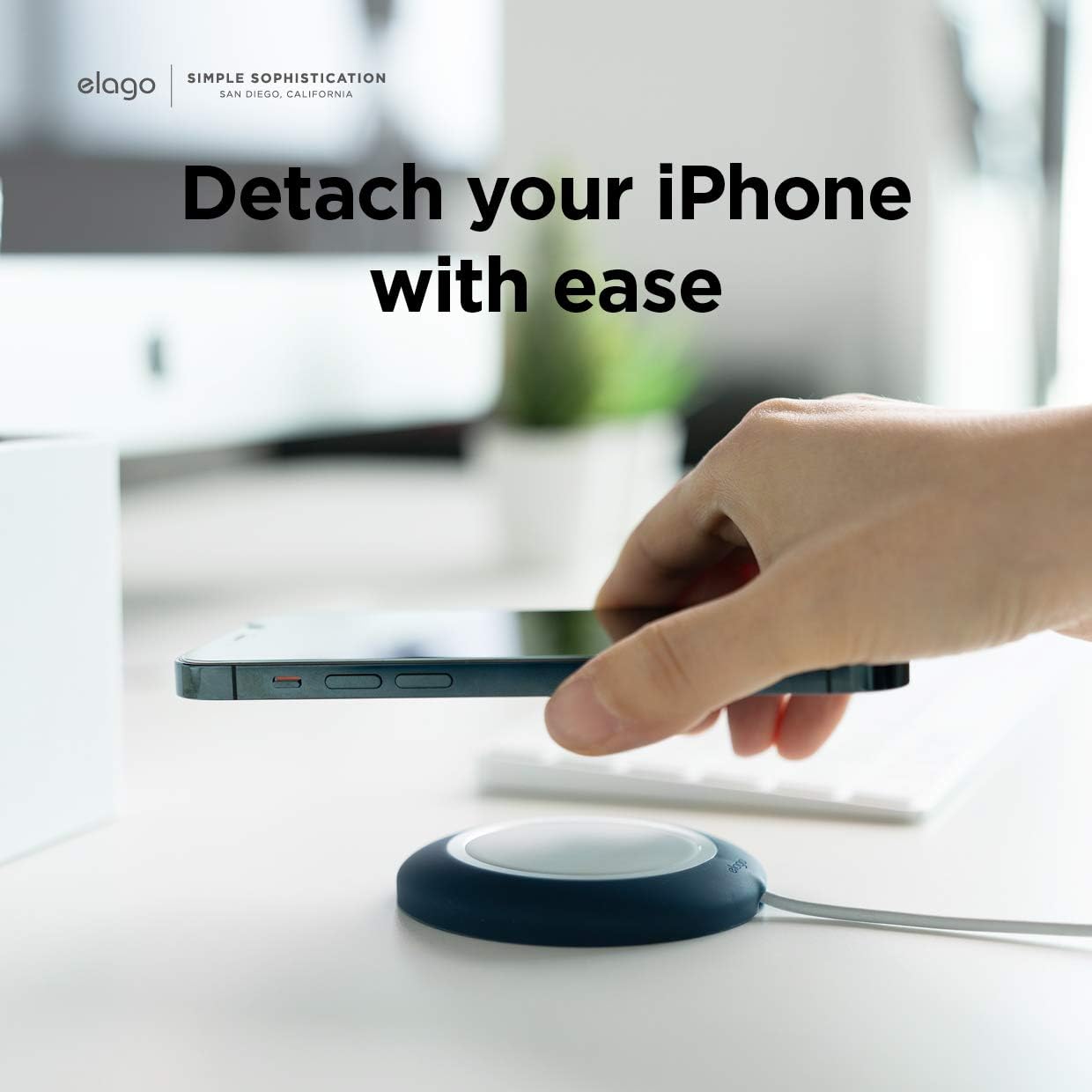 Thumbnail 2 de elago Support de Charge MS MagSafe (compatible iPhone 17/16/15/14/13/12, AirPods) en silicone premium, noir