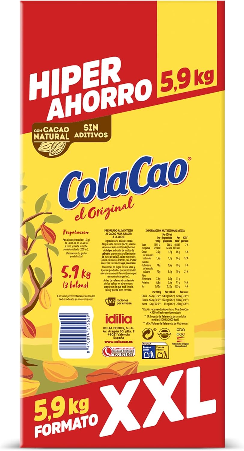 Thumbnail 2 de ColaCao Original – Cacao soluble natural sin aditivos, formato XXL 5,9 kg
