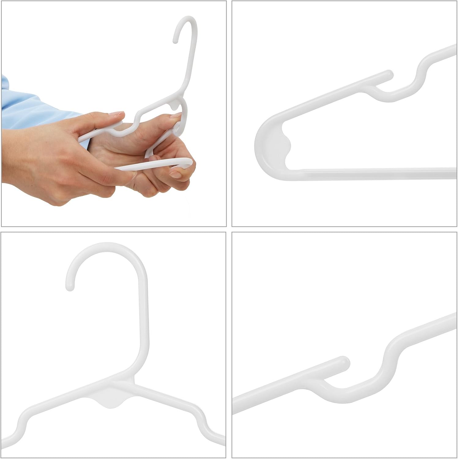 Detalle 2 de SONGMICS BODIE CRP06W-30 Kids’ Clothes Hangers, White, Slim, Pack of 30
