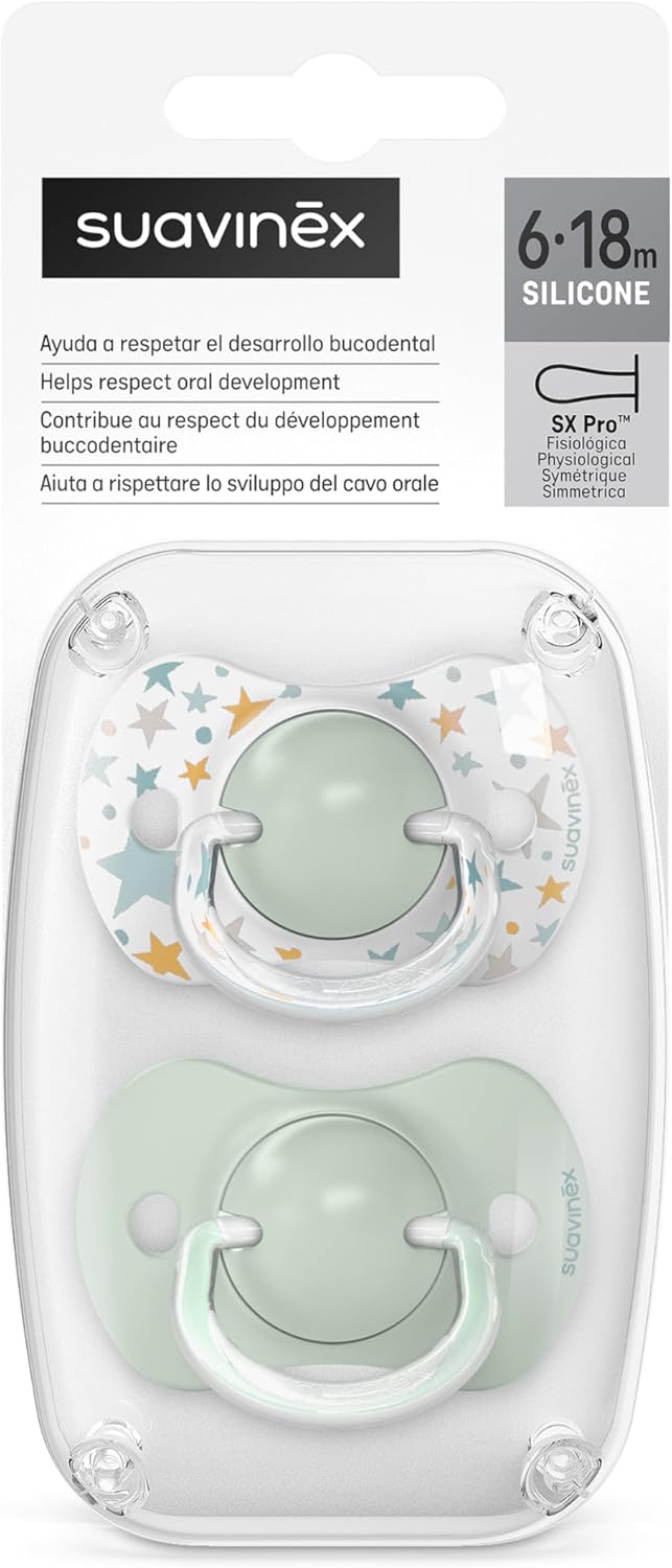 Thumbnail 3 de Suavinex Confezione 2 Ciucci con tettina simmetrica SX Pro in silicone, Dreams Azzurro 6–18 mesi