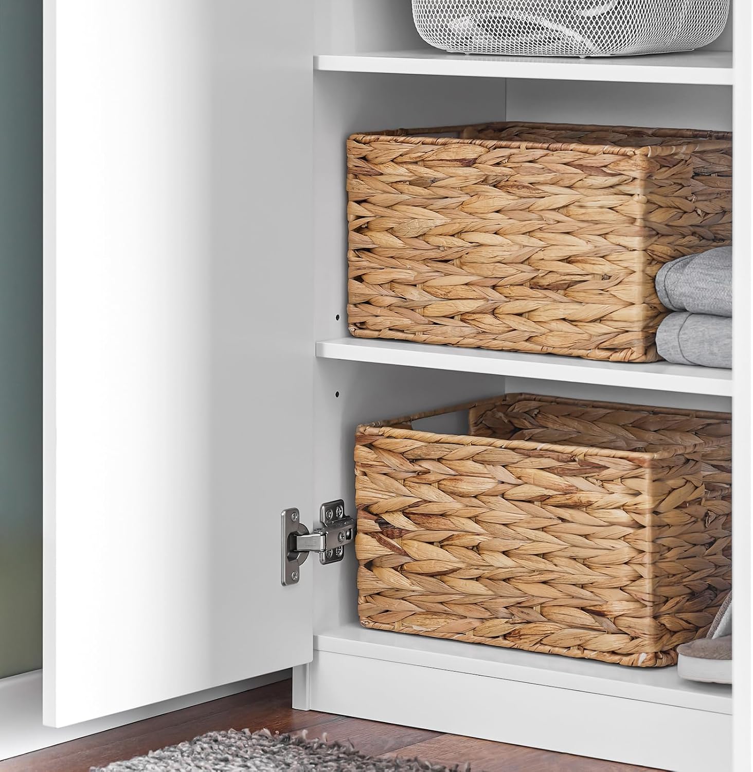Thumbnail 4 de SoBuy Armoire Chambre Dressing Penderie KSB01-W – rangement haute 2 portes, 5 compartiments, blanc
