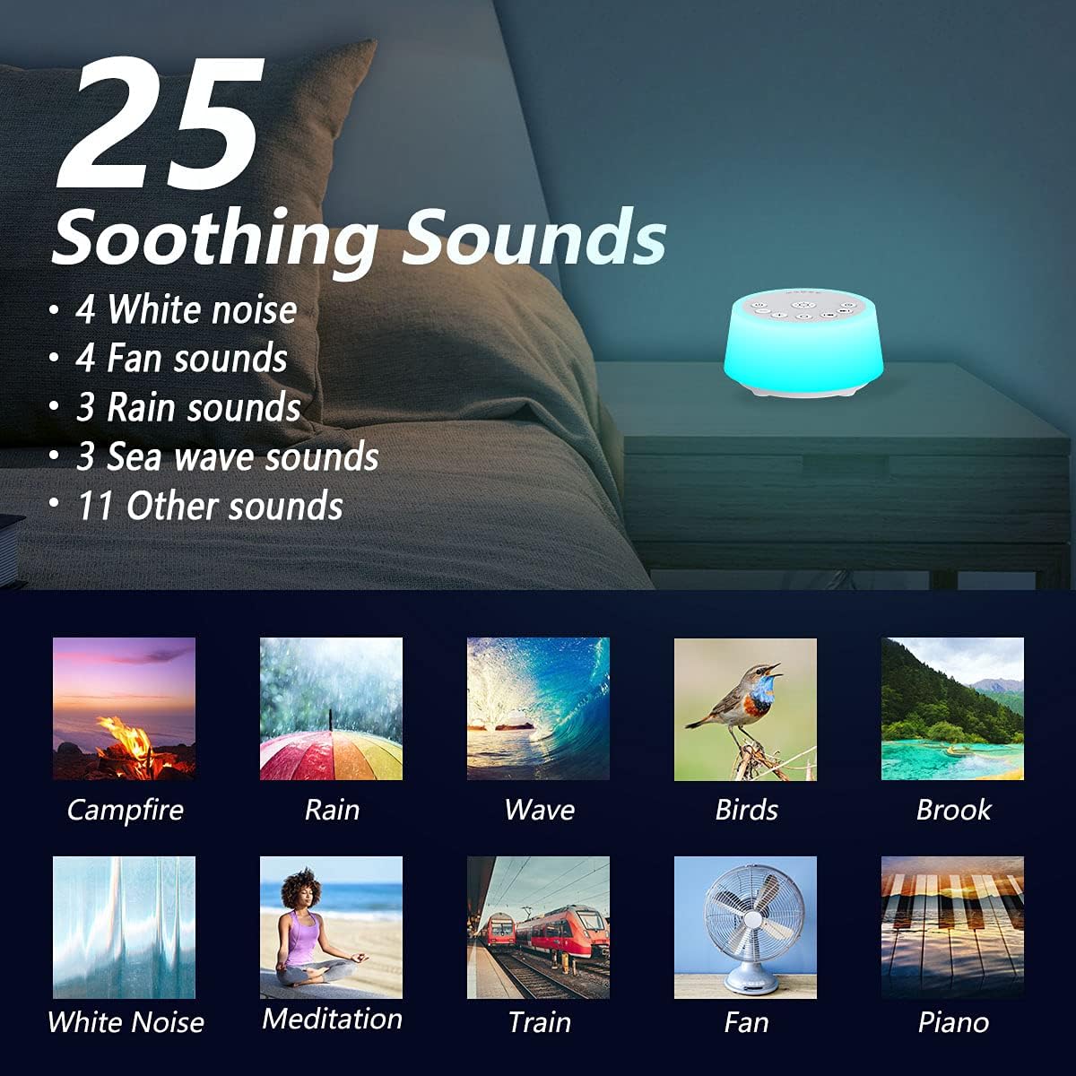 Detalle 2 de Color Noise Sound Machine with 10 Colours