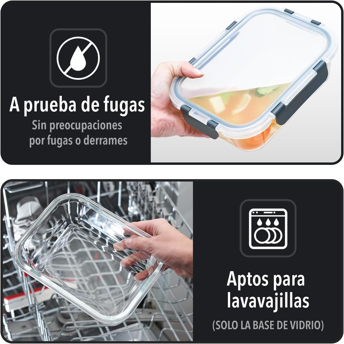 Detalle 2 de GOOD FOR YOU Recipientes de Cristal para Almacenamiento 🍽