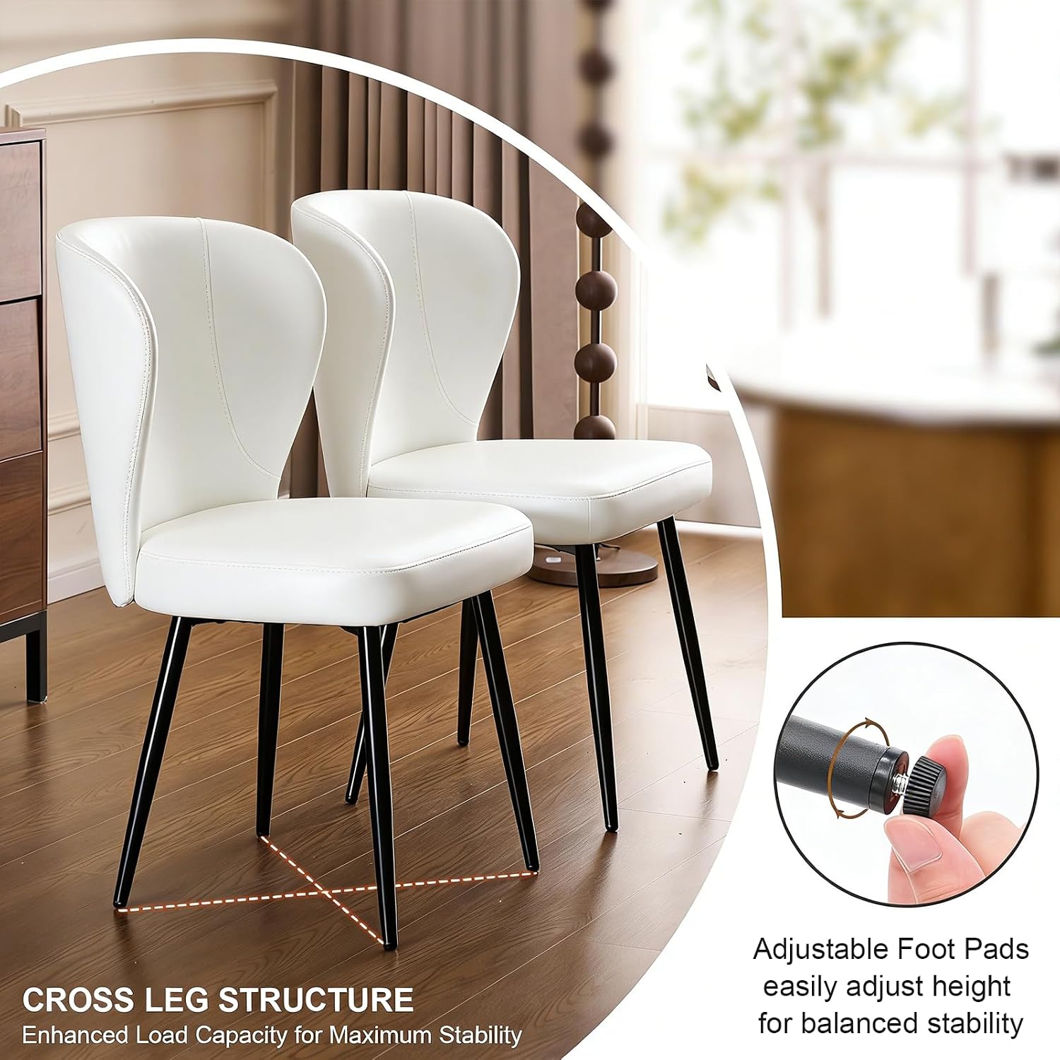 Detalle 2 de Zuacs Dining Chairs in Cream White
